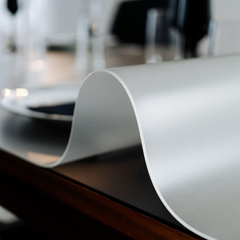 ANRO Pellicola protettiva per tavolo con struttura per tavoli in vetro  lucido e protezione da tavolo, 1,5 mm, 125 x 100 cm